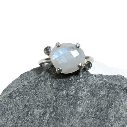 ANELLO artigianale in argento 925 con PIETRA DI LUNA | Gioielli in argento