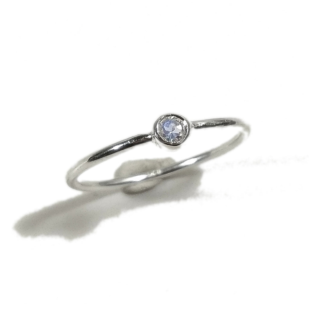 Anello sovrapponibile in argento 925 con pietra | Minimal Le LUCCIOLE
