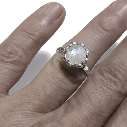 ANELLO SOLITARIO SUSAN in argento 925 con Pietra di Luna | gioielli in argento