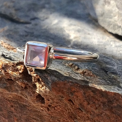 Anello DADO sovrapponibile in argento 925 con pietra | Minimal DADO