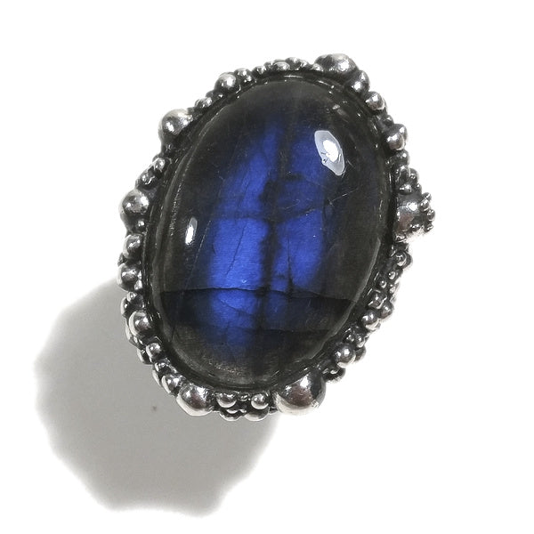 Anello DOT con pietra in argento 925 artigianale - Labradorite