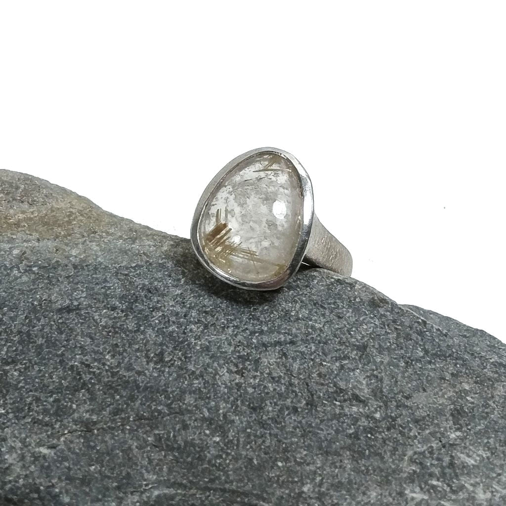 ANELLO artigianale in argento 925 con Quarzo rutilato | Gioielli in argento