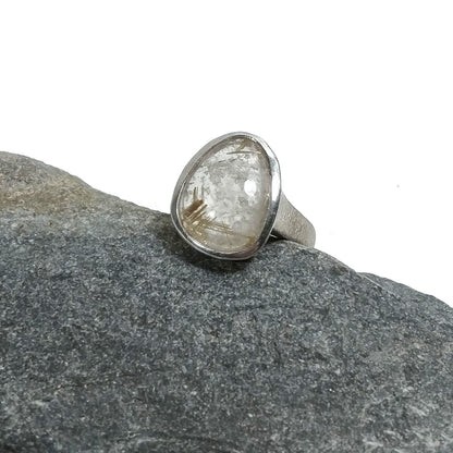 ANELLO artigianale in argento 925 con Quarzo rutilato | Gioielli in argento