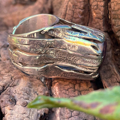 Anello artigianale con Rubino stellato in argento 925 - Pezzo unico