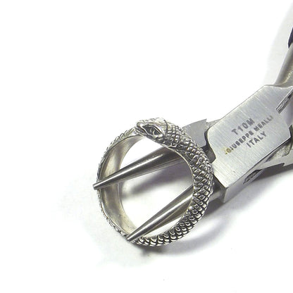 Anello in argento 925 a forma di SERPENTE brunito