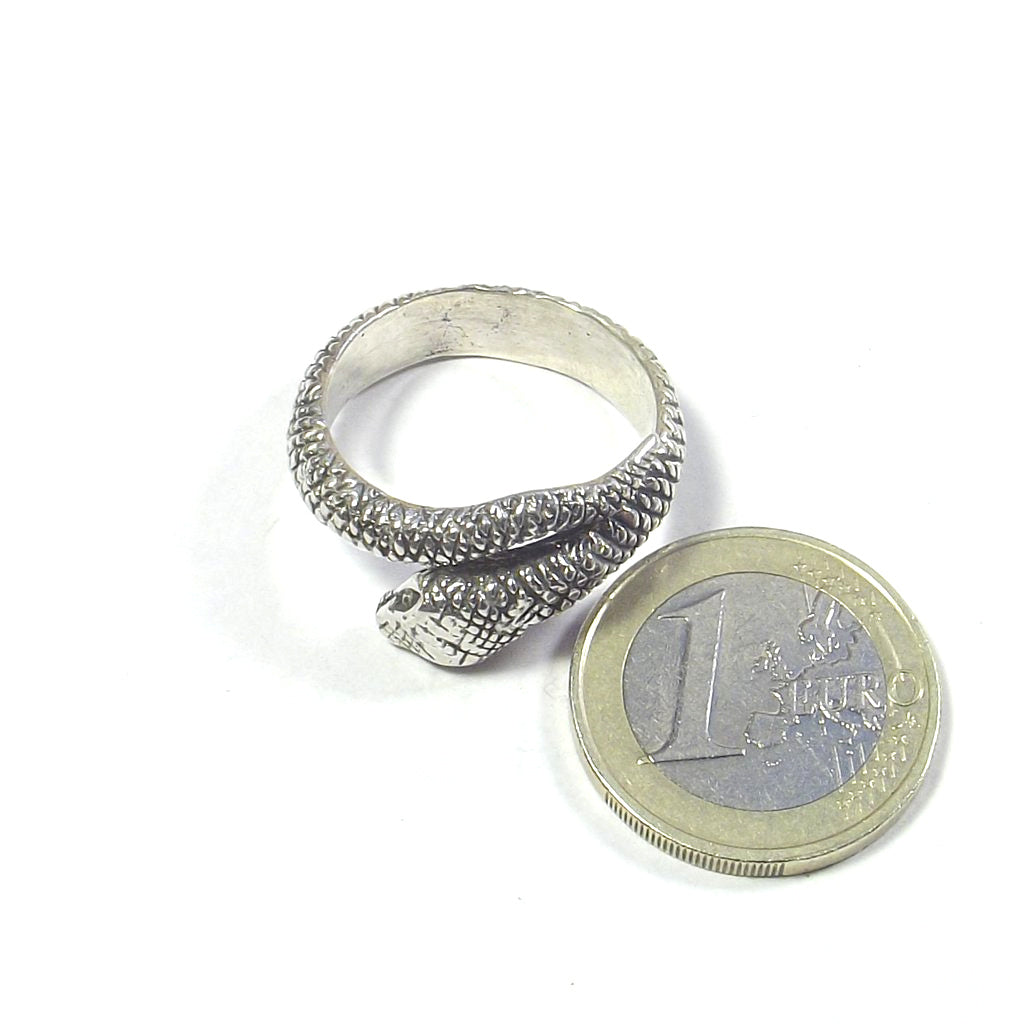 Anello in argento 925 a forma di SERPENTE brunito