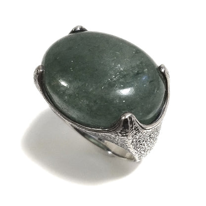 Anello artigianale in argento 925 avventurina - ZAINA
