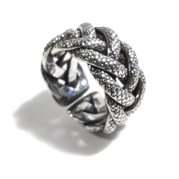 ANELLO pelle di serpente NIKHIL in argento 925 anello artigianale | anello ARGENTO