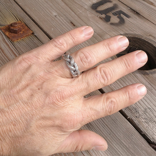 ANELLO pelle di serpente SHYLA in argento 925 anello artigianale – immagine2