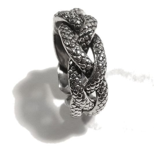 ANELLO pelle di serpente SHYLA in argento 925 anello artigianale – immagine1