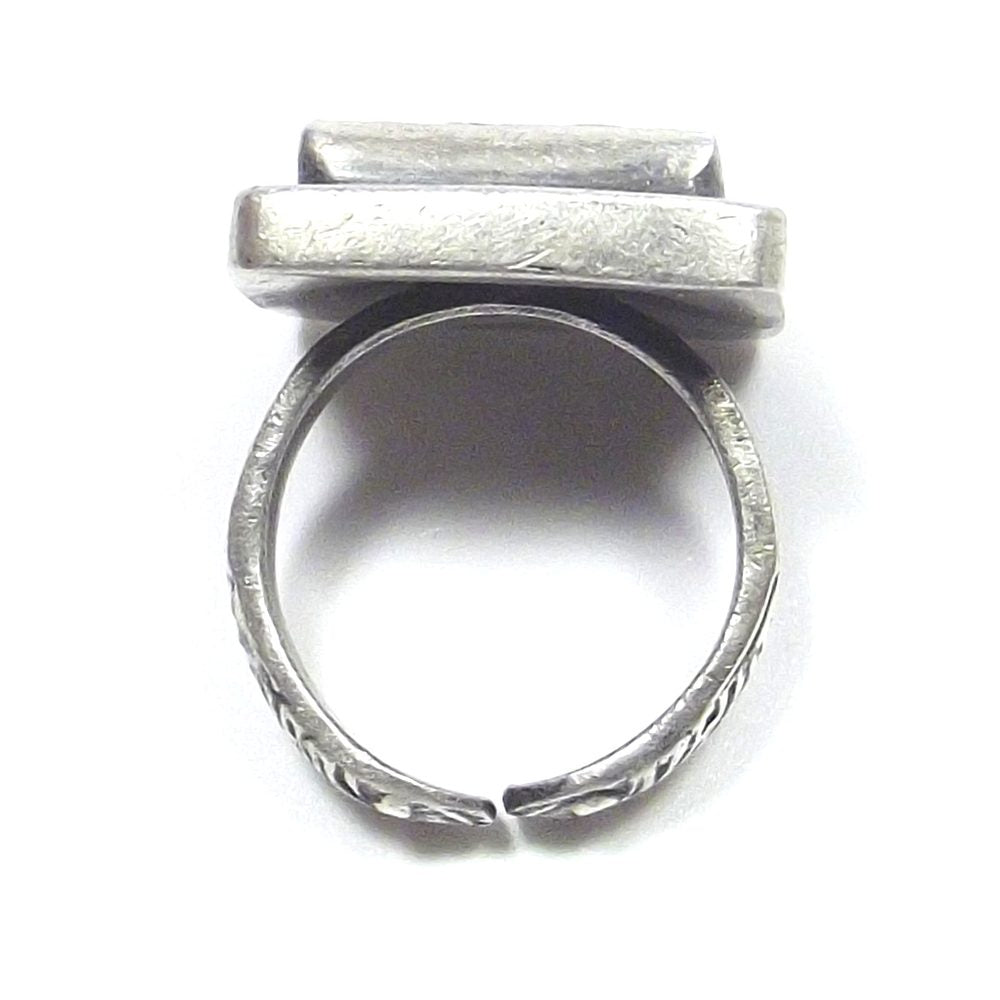 Anello SIGILLO ETNICO argento antico emblema elefante – laterale