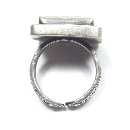 Anello SIGILLO ETNICO argento antico emblema elefante – laterale