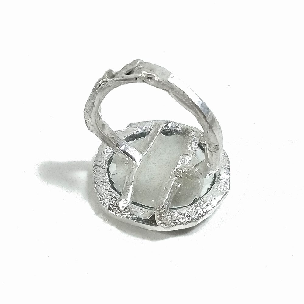 Anello con SPECCHIO in argento 925 - artigianale - Pezzo Unico – dettaglio fascia