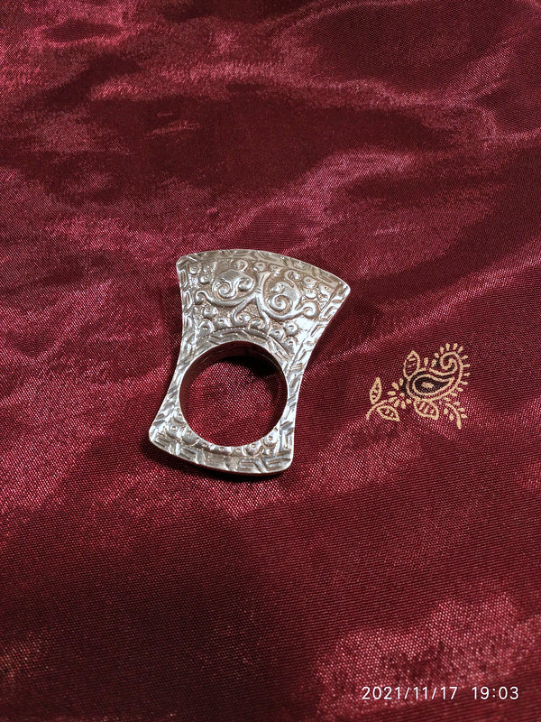 Anello TIBETANO ADEN con TURCHESE e corallo in argento 925 | Gioielli etnici