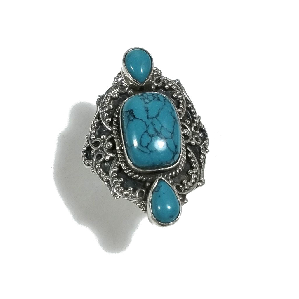 Anello con pietra in argento 925 con Turchese | GIOIELLI IN ARGENTO