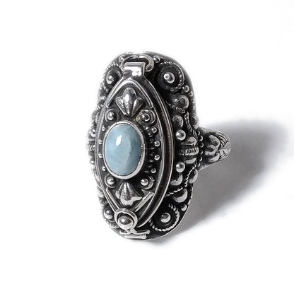ANELLO POISON argento 925 veleno con larimar