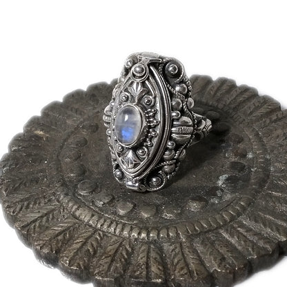 ANELLO POISON argento 925 veleno con pietra di luna