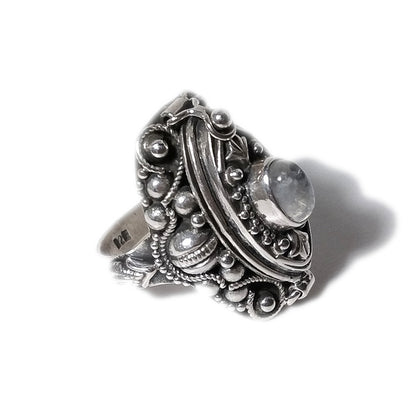 ANELLO POISON argento 925 veleno con pietra di luna