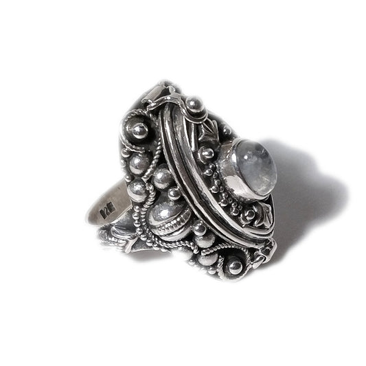ANELLO POISON argento 925 veleno con pietra di luna