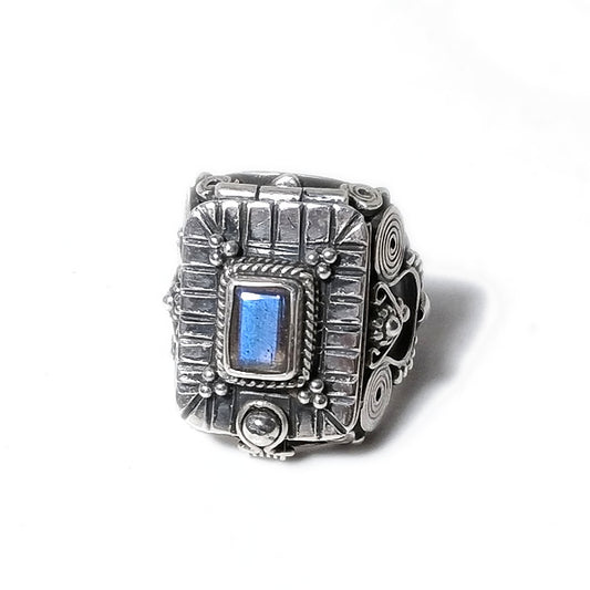 ANELLO VARANASI argento 925 veleno con pietra | Gioielli etnici