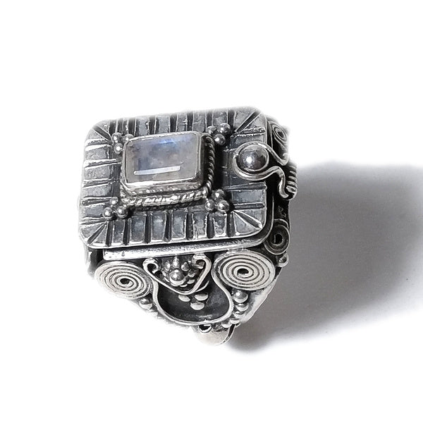 ANELLO VARANASI argento 925 veleno con pietra | Gioielli etnici
