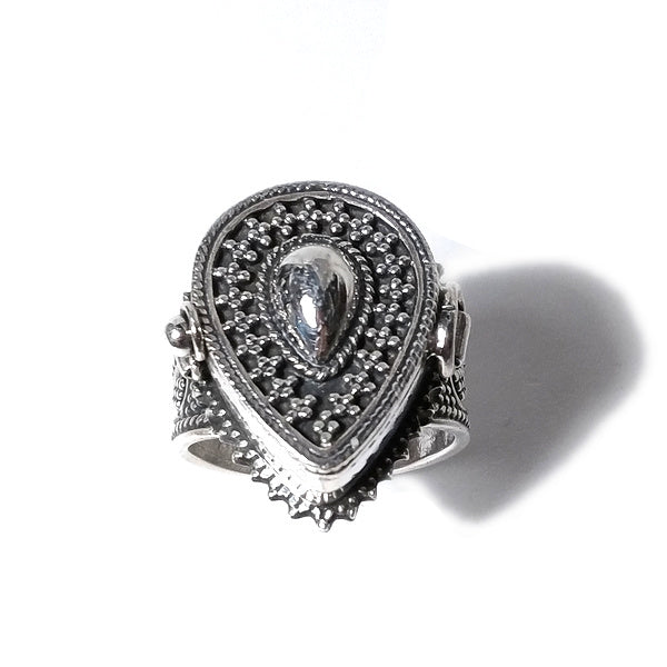 Anello in argento 925 puntinato a goccia - MUMBAY
