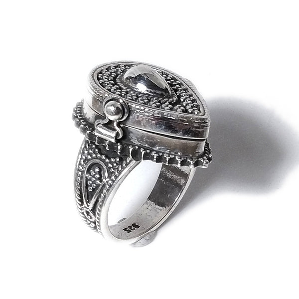 Anello in argento 925 puntinato a goccia - MUMBAY