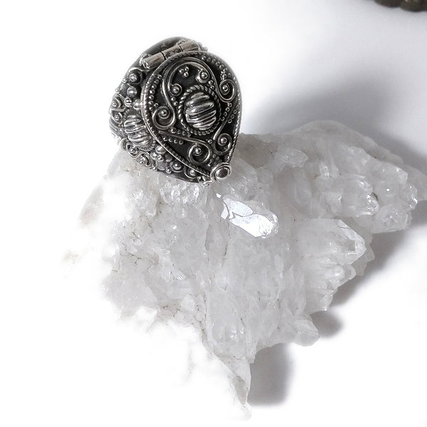 ANELLO AMLA argento 925 veleno puntinato goccia | Gioielli etnici