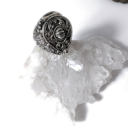 ANELLO AMLA argento 925 veleno puntinato goccia | Gioielli etnici