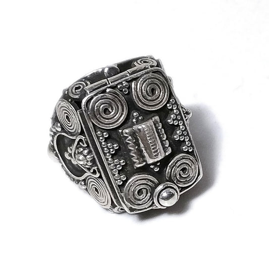 ANELLO HAMPI argento 925 veleno puntinato con pietra | Gioielli etnici