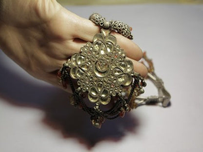 freeitalianjewels - Collana etnica argento CORNIOLA, KUNDAN MEENA - ilmondodiwit - Collana