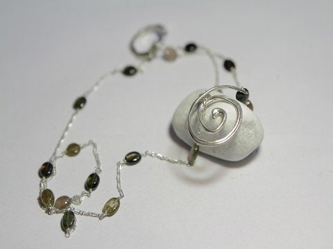 freeitalianjewels - Collana SPIRALE argento e TORMALINA - ilmondodiwit - Collana
