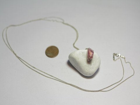 freeitalianjewels - Ciondolo TORMALINA ROSA (RUBELITE) con collana in argento - ilmondodiwit - Collana