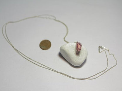 freeitalianjewels - Ciondolo TORMALINA ROSA (RUBELITE) con collana in argento - ilmondodiwit - Collana