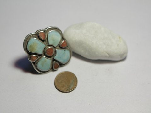 anello argento etnico e pietra