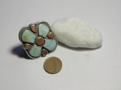 anello argento etnico e pietra