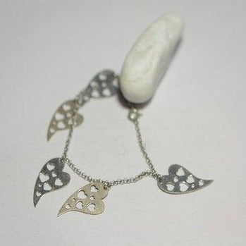 Bracciale cuori argento