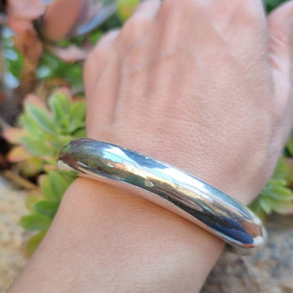 BRACCIALE in argento 925 a fascia bombata - GHATOL – immagine3
