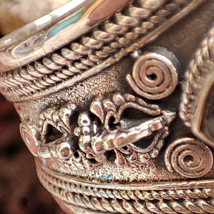 Bracciale rigido in argento 925 con pietra - HARIPURA