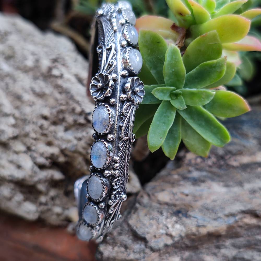Bracciale rigido in argento 925 con pietra - REAMAL