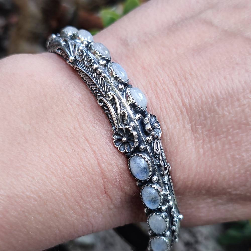 Bracciale rigido in argento 925 con pietra - REAMAL