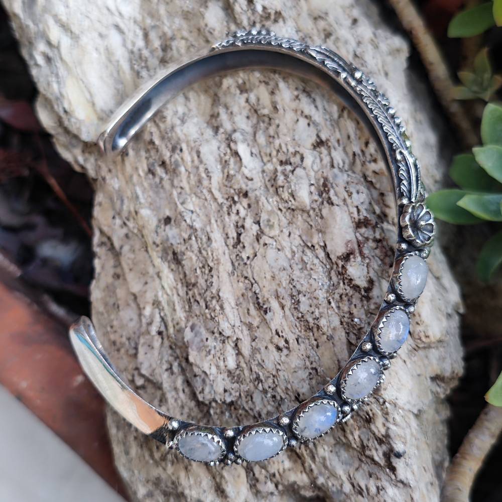 Bracciale rigido in argento 925 con pietra - REAMAL
