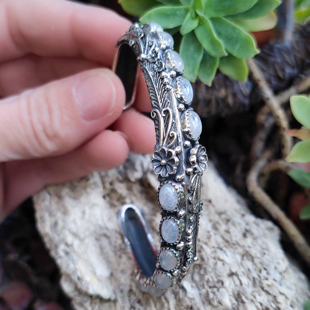 Bracciale rigido in argento 925 con pietra - REAMAL