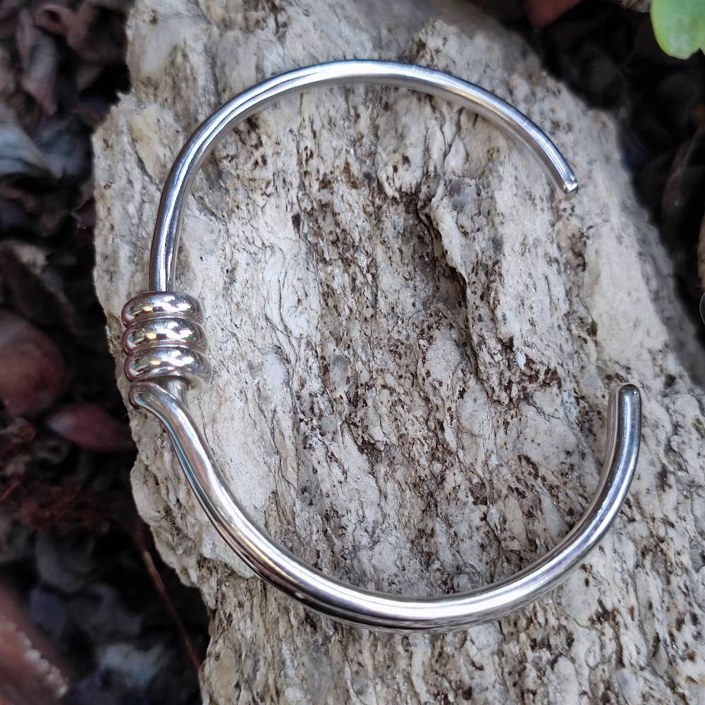 BRACCIALE RIGIDO ARGENTO 925 - INTRECCIO