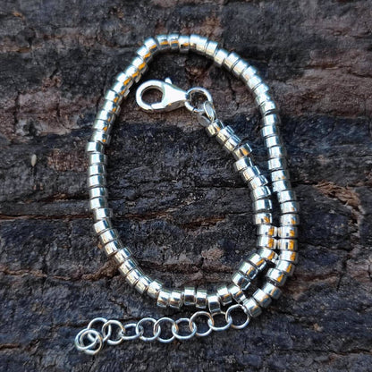 BRACCIALE ARGENTO a cilindri piccoli - GAJNER