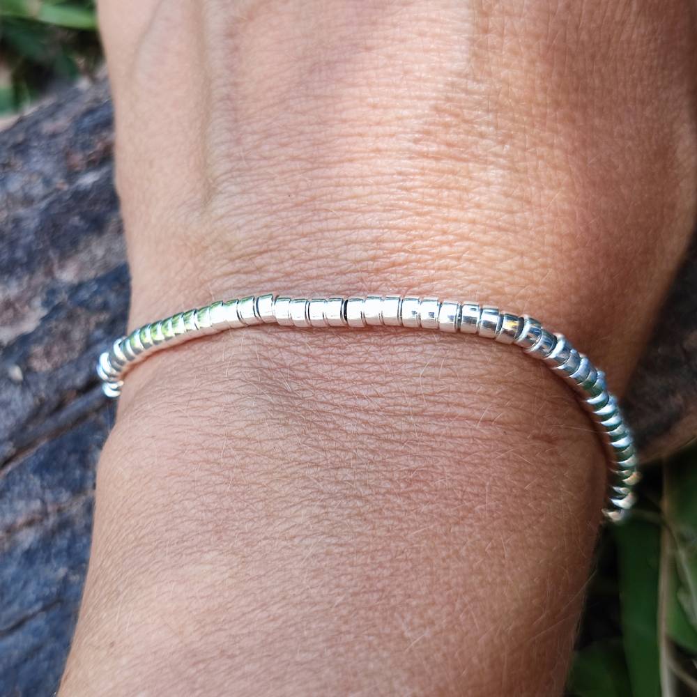 BRACCIALE ARGENTO a cilindri piccoli - GAJNER