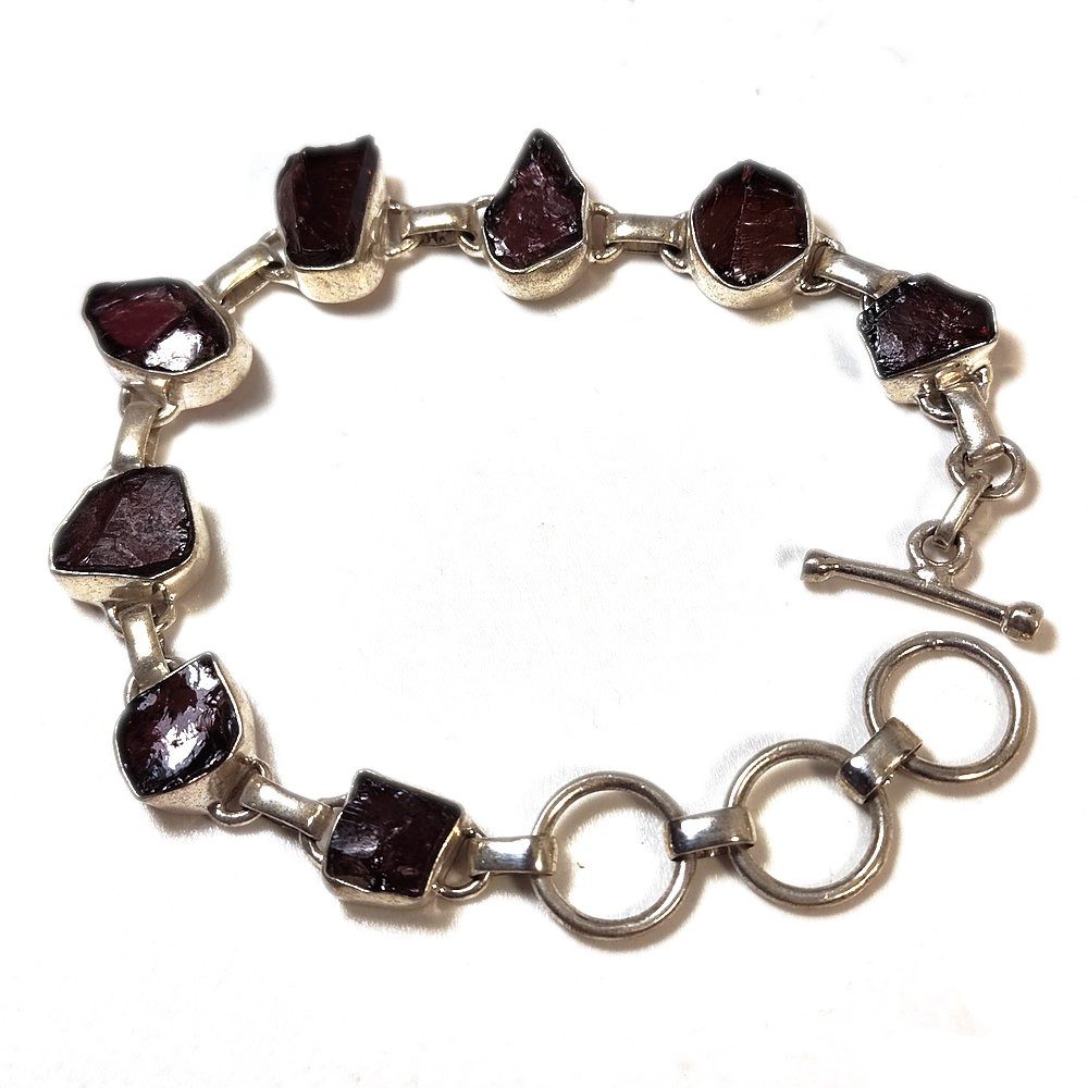BRACCIALE ADIMU con GRANATO grezzo in argento 925