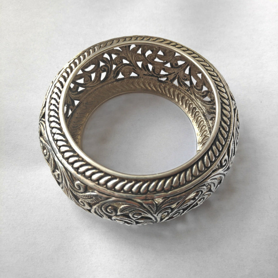 Bracciale rigido artigianale argento 925 nido -THANJAVUR