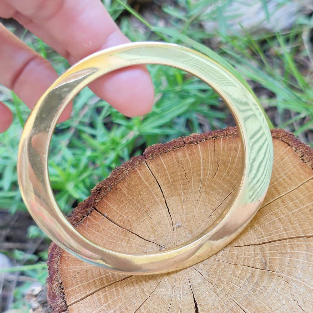 Bracciale rigido etnico in ottone Neerav