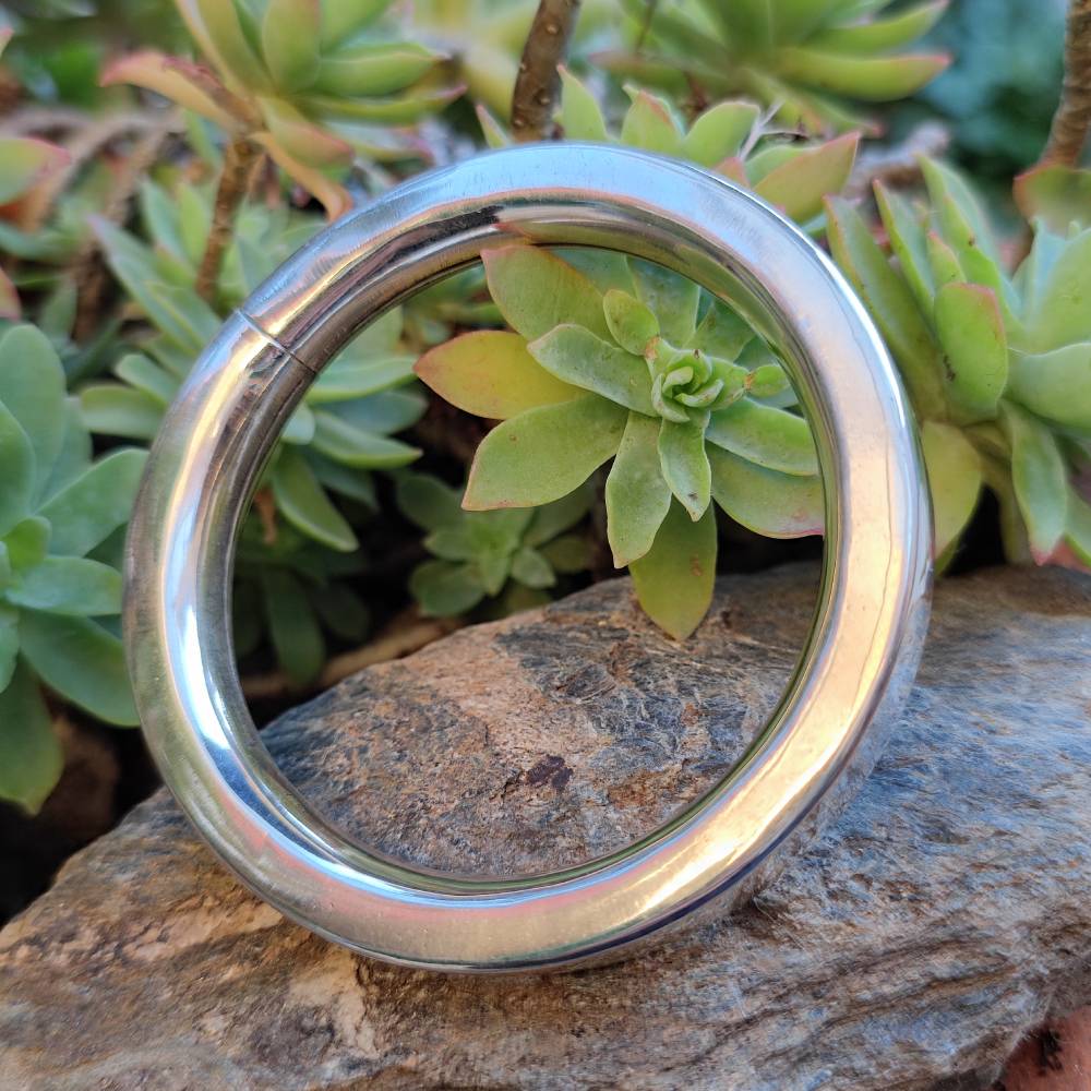 Bracciale liscio a cerchio in argento 925 - ASPUR